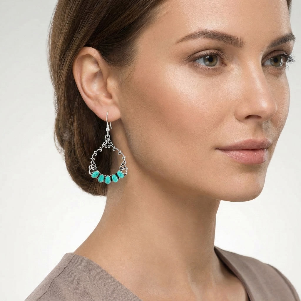 Turquoise Earrings Sterling E1355-C75
