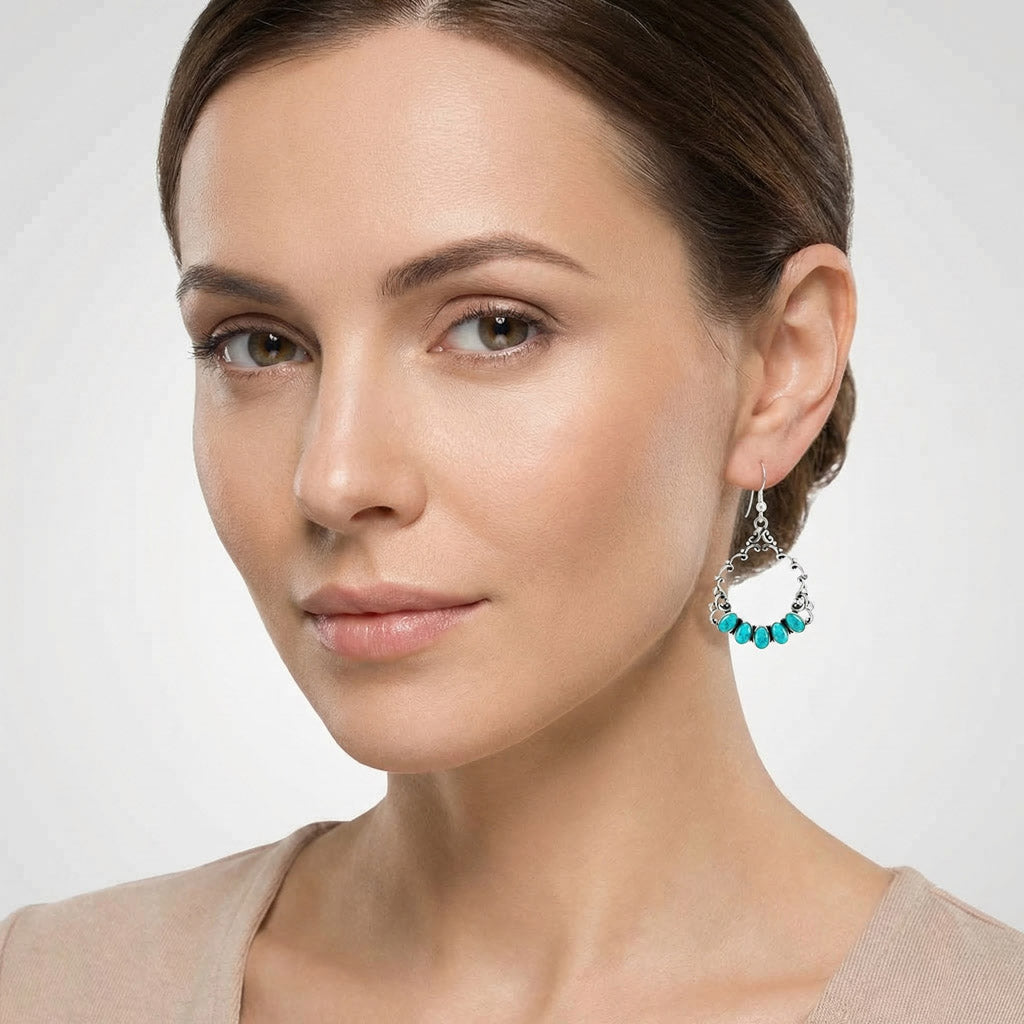 Turquoise Earrings Sterling E1355-C75