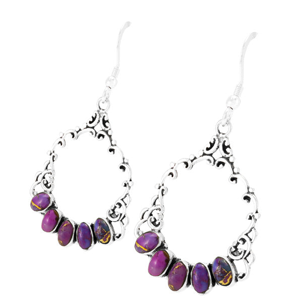 Purple Turquoise Earrings Sterling Silver E1355-C77