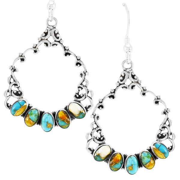 Spiny Turquoise Earrings Sterling Silver E1355-C89