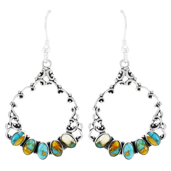 Spiny Turquoise Earrings Sterling Silver E1355-C89