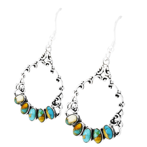 Spiny Turquoise Earrings Sterling Silver E1355-C89