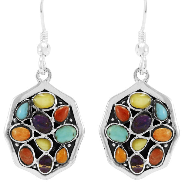Multicolor Earrings Sterling Silver E1357-C71