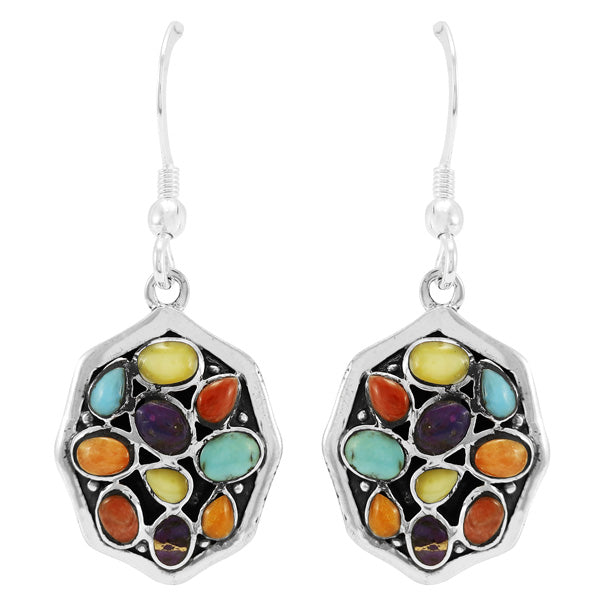 Multicolor Earrings Sterling Silver E1357-C71