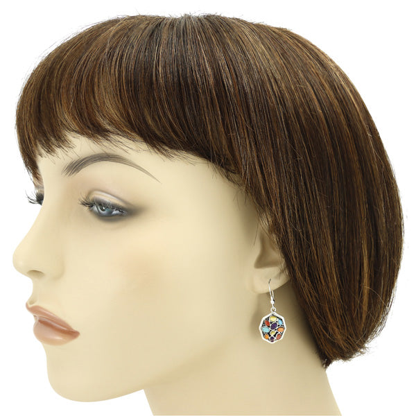 Multicolor Earrings Sterling Silver E1357-C71