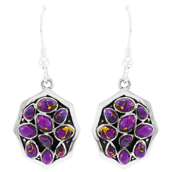Purple Turquoise Earrings Sterling Silver E1357-C77