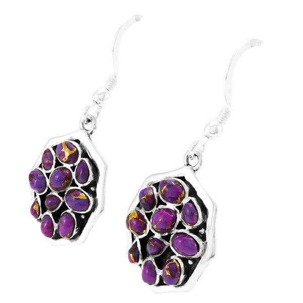 Purple Turquoise Earrings Sterling Silver E1357-C77