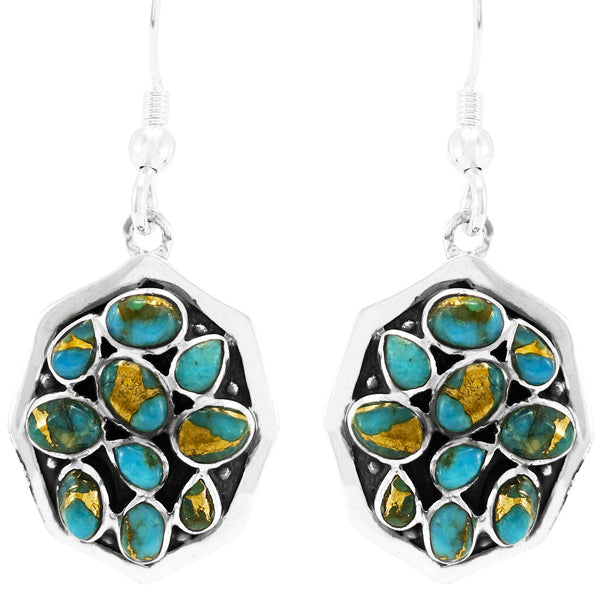 Matrix Turquoise Earrings Sterling Silver E1357-C84