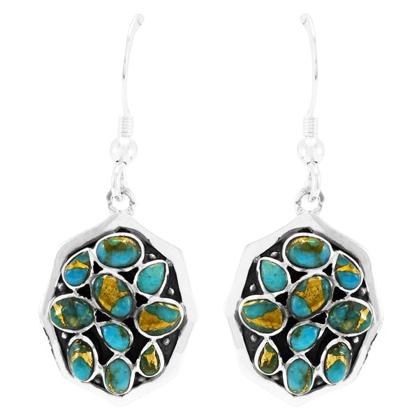 Matrix Turquoise Earrings Sterling Silver E1357-C84