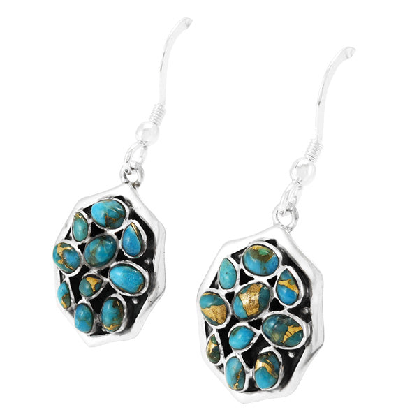Matrix Turquoise Earrings Sterling Silver E1357-C84