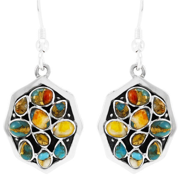 Spiny Turquoise Earrings Sterling Silver E1357-C89