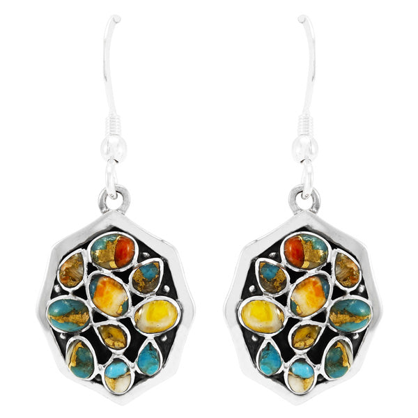 Spiny Turquoise Earrings Sterling Silver E1357-C89