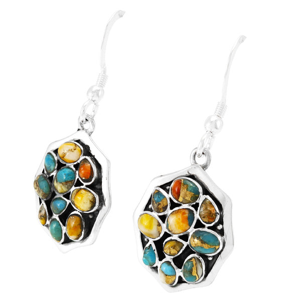 Spiny Turquoise Earrings Sterling Silver E1357-C89