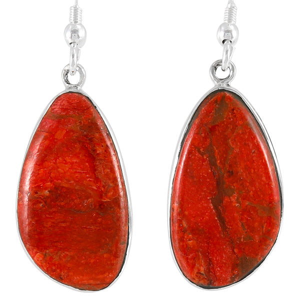 Coral Earrings Sterling Silver E1358-LG-C74