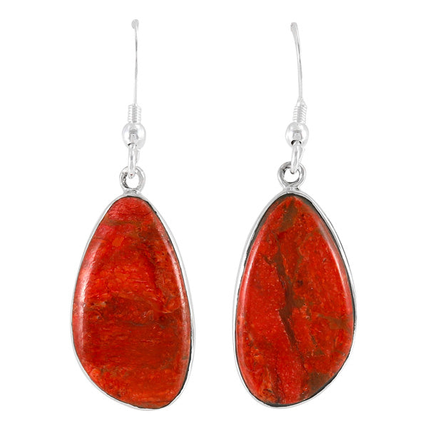 Coral Earrings Sterling Silver E1358-LG-C74