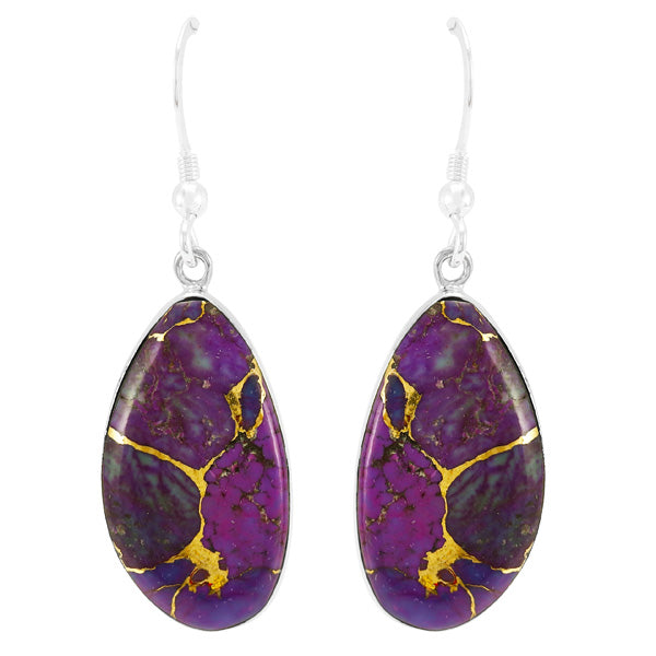 Purple Turquoise Earrings Sterling Silver E1358-LG-C77