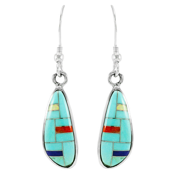 Turquoise Earrings Sterling Silver E1358-SM-C05B