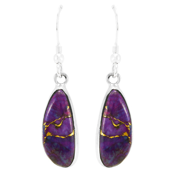 Purple Turquoise Earrings Sterling Silver E1358-SM-C77