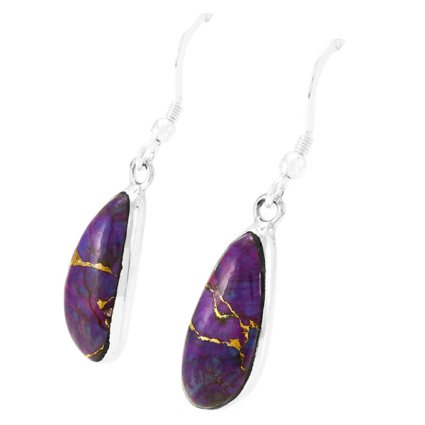 Purple Turquoise Earrings Sterling Silver E1358-SM-C77