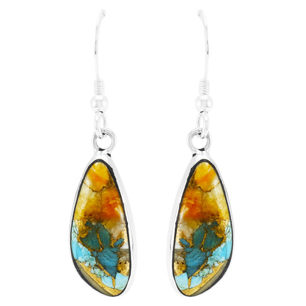 Spiny Turquoise Earrings Sterling Silver E1358-SM-C89