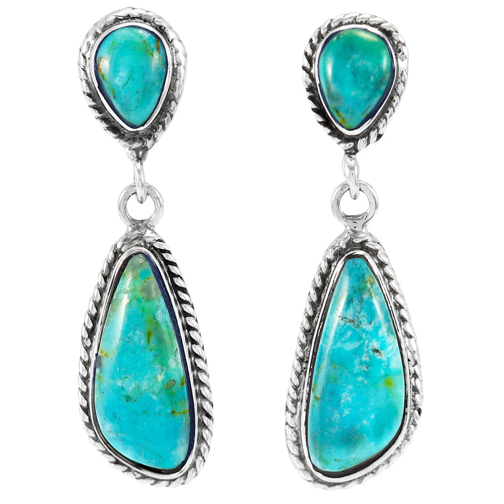 Turquoise Earrings SilverBronzé E1359-SB-C75