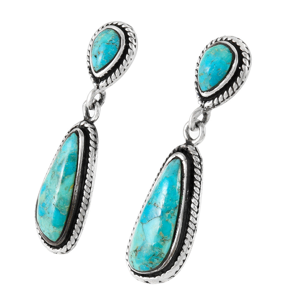 Turquoise Earrings SilverBronzé E1359-SB-C75