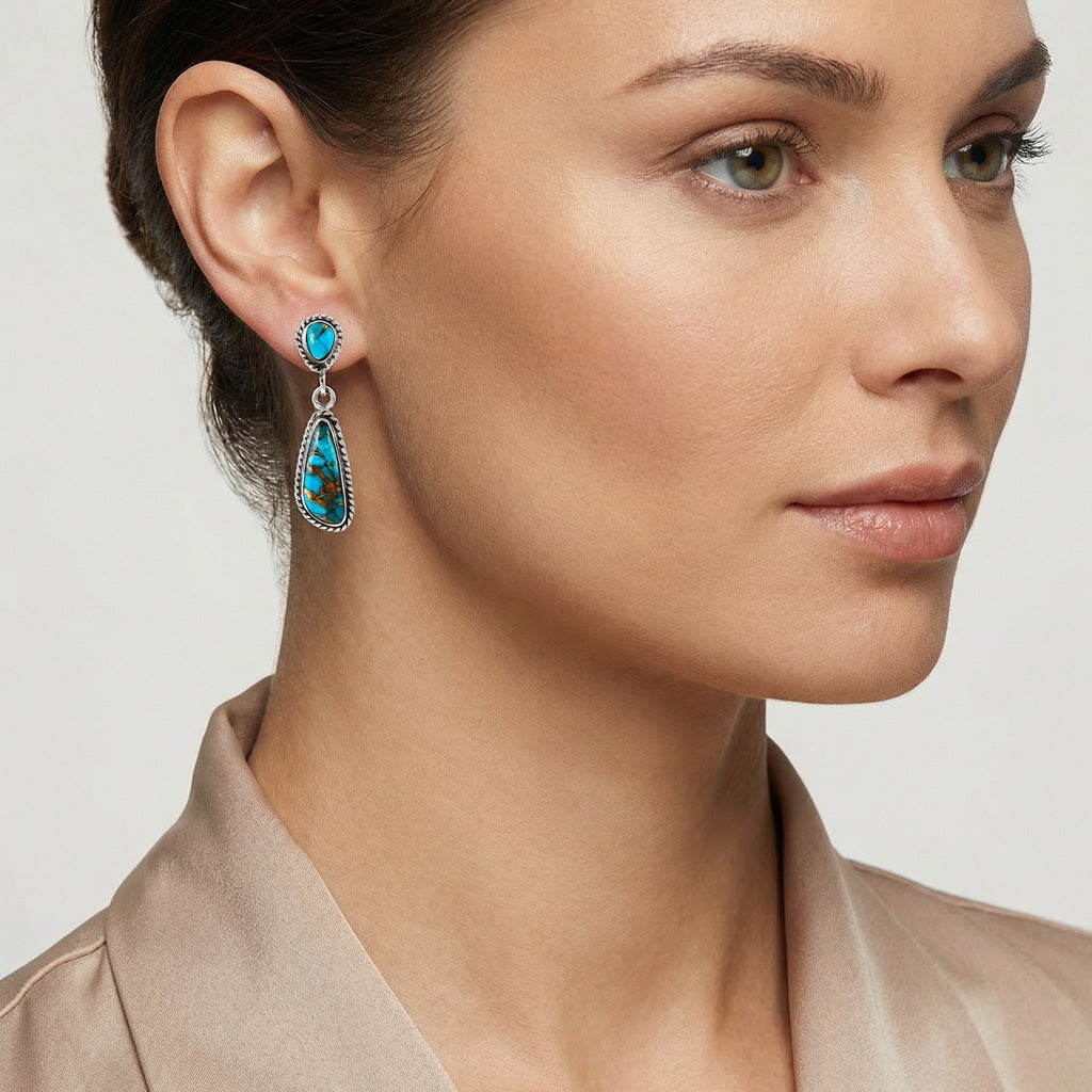 Matrix Turquoise Earrings Sterling E1359-C84