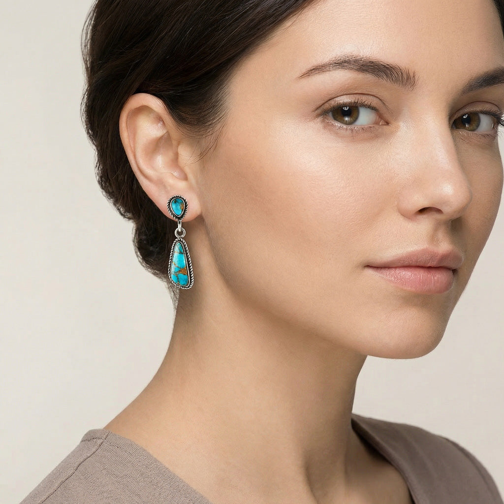 Matrix Turquoise Earrings Sterling E1359-C84
