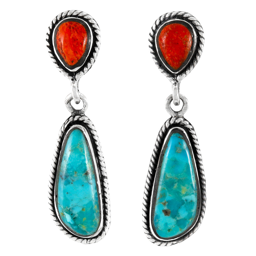 Multi Gemstone Earrings SilverBronzé E1359-SB-C85