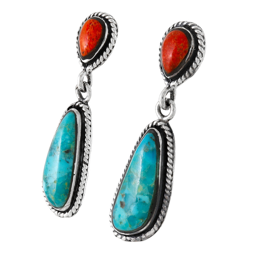 Multi Gemstone Earrings SilverBronzé E1359-SB-C85