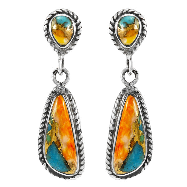 Spiny Turquoise Earrings Sterling Silver E1359-C89