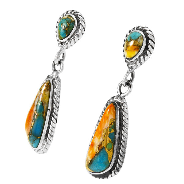 Spiny Turquoise Earrings Sterling Silver E1359-C89