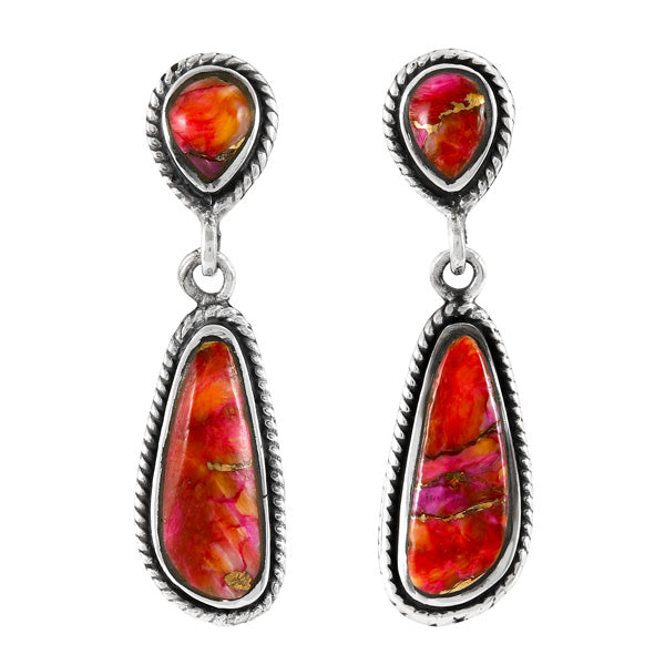 Plum Spiny Earrings Sterling Silver E1359-C92