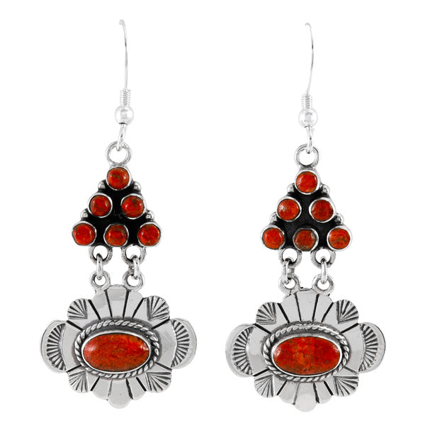 Coral Earrings Sterling Silver E1361-C74