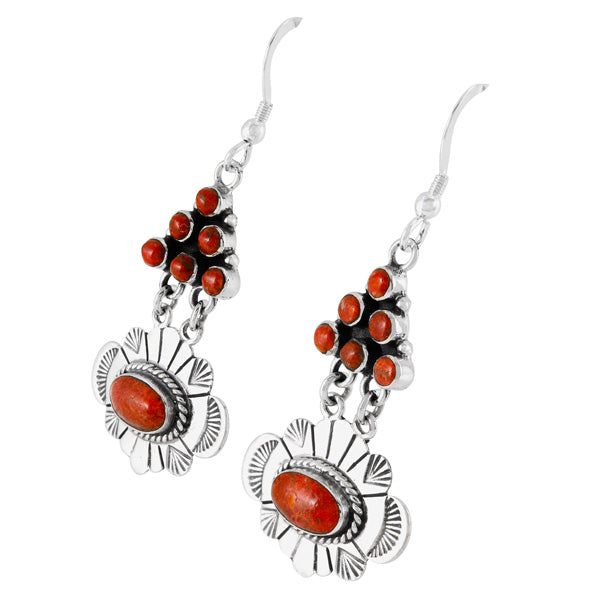 Coral Earrings Sterling Silver E1361-C74