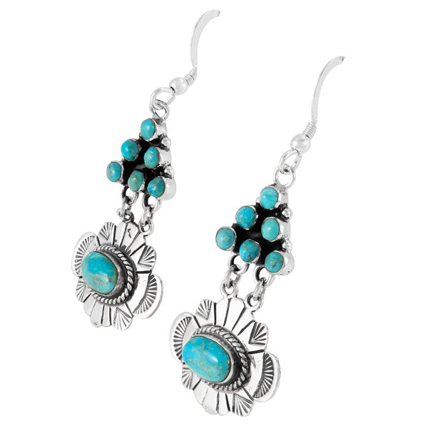 Turquoise Earrings Sterling Silver E1361-C75