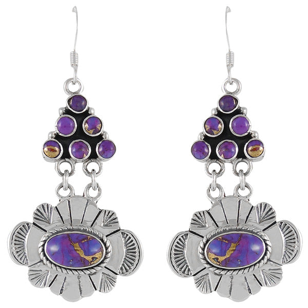 Purple Turquoise Earrings Sterling Silver E1361-C77