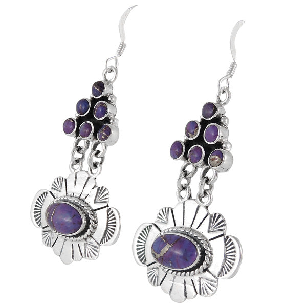 Purple Turquoise Earrings Sterling Silver E1361-C77