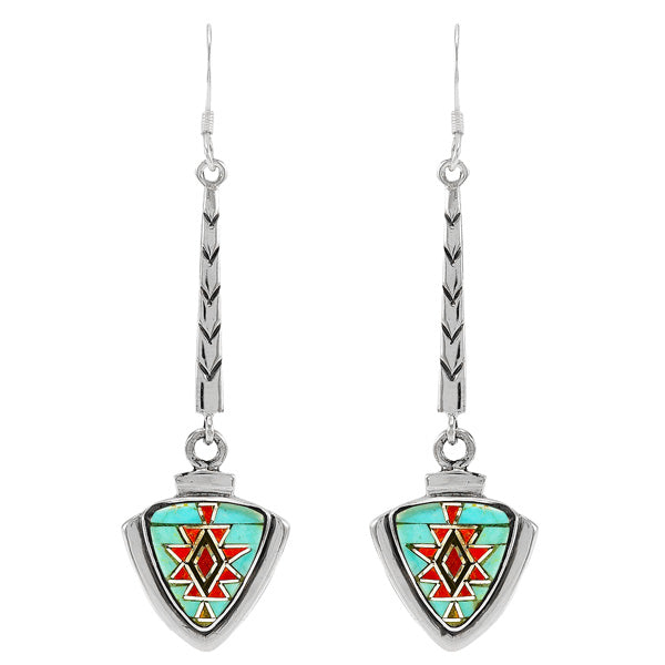 Turquoise Earrings Sterling Silver E1364-C46