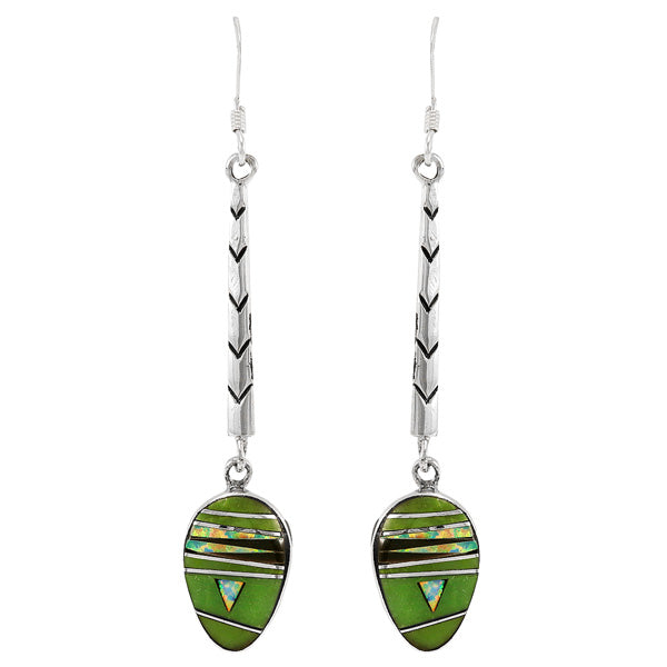 Green Turquoise Earrings Sterling Silver E1366-C22
