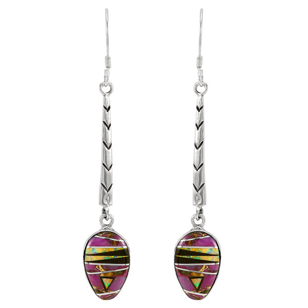 Purple Turquoise Earrings Sterling Silver E1366-C23