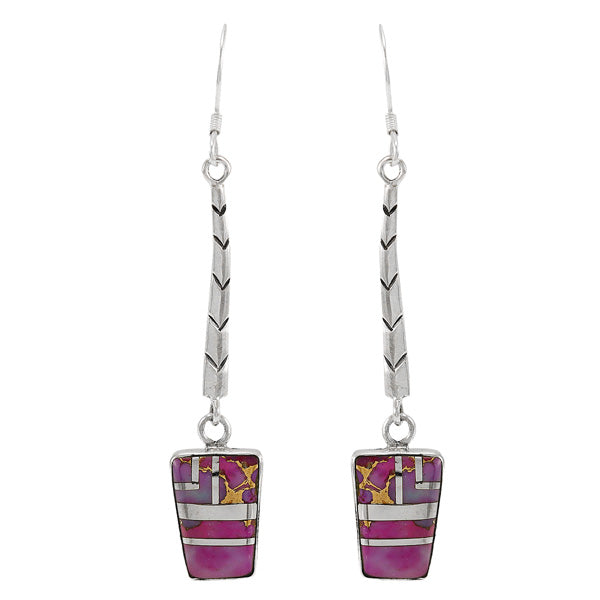 Purple Turquoise Earrings Sterling Silver E1370-C07