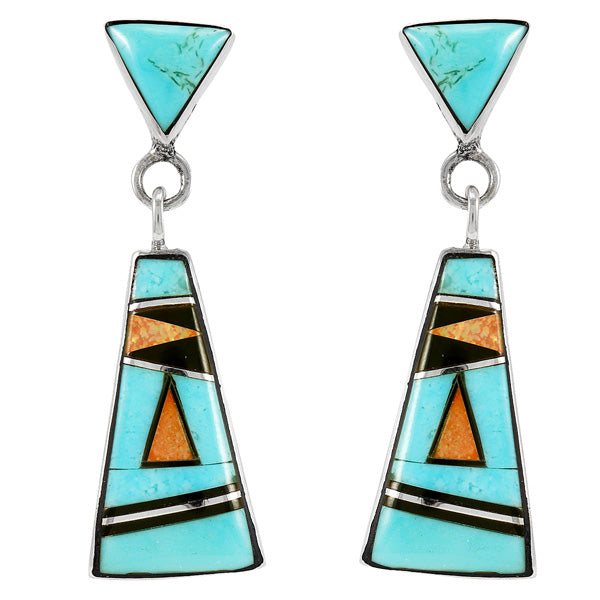 Turquoise Earrings Sterling Silver E1371-C21