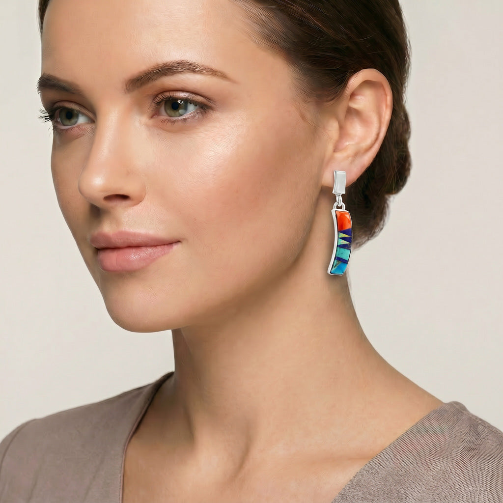Multicolor Earrings Sterling Silver E1374-C00