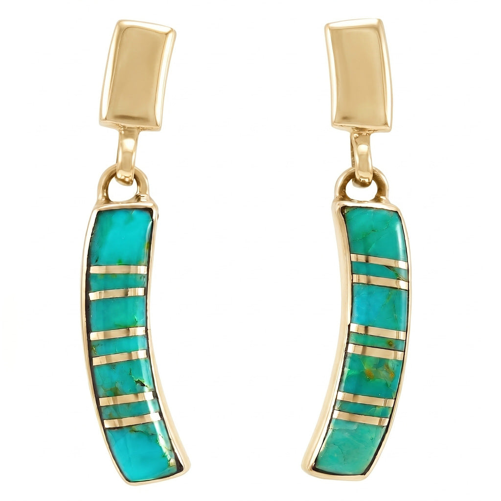 Turquoise Earrings GoldCopper E1374-GB-C05