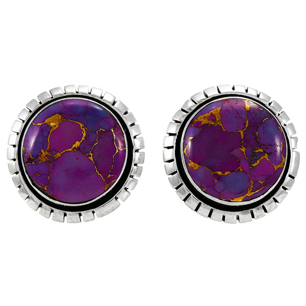 Purple Turquoise Earrings Sterling Silver E1379-C77