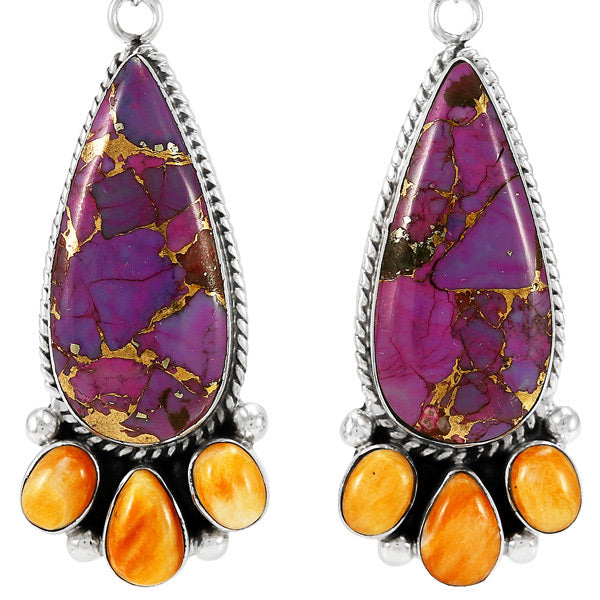 Purple Turquoise Earrings Sterling Silver E1389-C98B