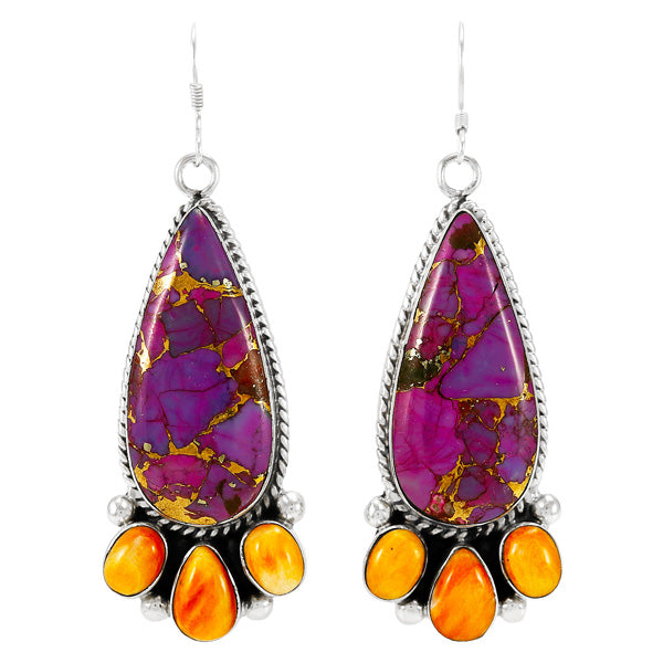 Purple Turquoise Earrings Sterling Silver E1389-C98B