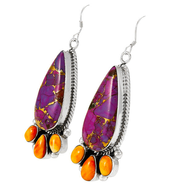 Purple Turquoise Earrings Sterling Silver E1389-C98B