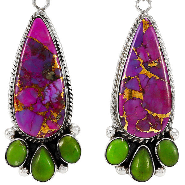 Purple Turquoise Earrings Sterling Silver E1389-C98